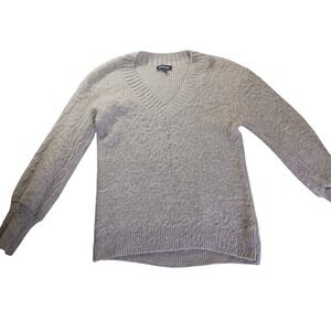 Express USA Made V-Neck Sweater Size S Minimalist Classic Soft Cozy Workwear